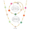 Wholesale Stainless Steel Electroplated Floral Necklace And Bracelet Set For Women