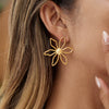 Wholesale Stainless Steel Electroplated Flower Earrings For Women