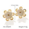 Wholesale Stainless Steel Electroplated Flower Earrings For Women