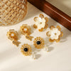 Wholesale Stainless Steel Electroplated Flower Earrings For Women