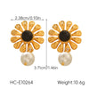 Wholesale Stainless Steel Electroplated Flower Earrings For Women