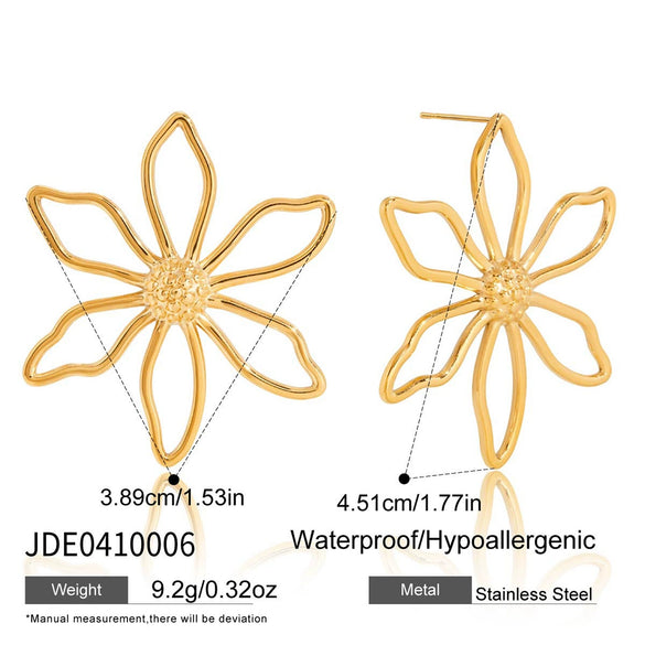 Wholesale Stainless Steel Electroplated Flower Earrings For Women