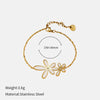 Wholesale Stainless Steel Electroplated Flower Necklace And Bracelet Set For Women