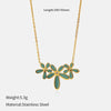 Wholesale Stainless Steel Electroplated Flower Necklace And Bracelet Set For Women