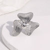 Wholesale Stainless Steel Electroplated Flower Pattern Open Ring Hand Jewelry For Women