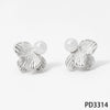 Wholesale 316 Stainless Steel Electroplated Flower Pattern Petal Earrings For Women Light Luxury Style