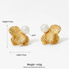 Wholesale 316 Stainless Steel Electroplated Flower Pattern Petal Earrings For Women Light Luxury Style