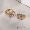 Wholesale Stainless Steel Electroplated Flower Zircon Earrings For Women