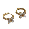 Wholesale Stainless Steel Electroplated Flower Zircon Earrings For Women