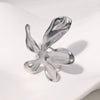 Wholesale Stainless Steel Electroplated Flowershaped Open Ring Hand Jewelry For Women