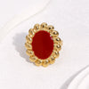 Wholesale Stainless Steel Electroplated Geometric And Floral Pattern Open Ring Women's Jewelry