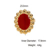 Wholesale Stainless Steel Electroplated Geometric And Floral Pattern Open Ring Women's Jewelry