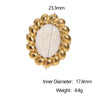 Wholesale Stainless Steel Electroplated Geometric And Floral Pattern Open Ring Women's Jewelry