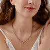 Wholesale Stainless Steel Electroplated Geometric And Heart Shape Pendant Oshaped Chain Necklace For Women