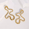 Wholesale Stainless Steel Electroplated Geometric Asymmetrical Earrings For Women