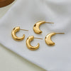 Wholesale Stainless Steel Electroplated Geometric Crescent Cshaped Earrings For Women