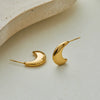 Wholesale Stainless Steel Electroplated Geometric Crescent Cshaped Earrings For Women