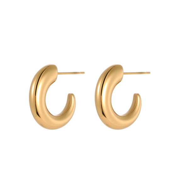 Wholesale Stainless Steel Electroplated Geometric Crescent Cshaped Earrings For Women