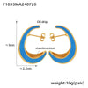 Wholesale 316L Stainless Steel Electroplated Geometric Crescent Shaped Inner Hollow Oil Drop Women's Earrings