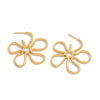 Wholesale Stainless Steel Electroplated Geometric Cut Out Flower Earrings For Women