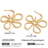 Wholesale Stainless Steel Electroplated Geometric Cut Out Flower Earrings For Women