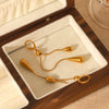 Wholesale Stainless Steel Electroplated Geometric Drop Shape Tassel Earrings For Women