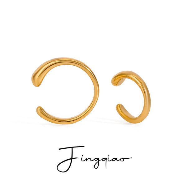 Wholesale Stainless Steel Electroplated Geometric Ear Clip Earrings