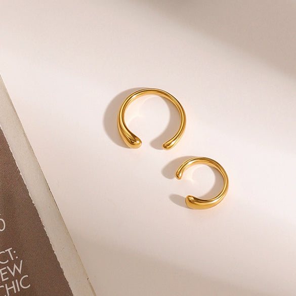Wholesale Stainless Steel Electroplated Geometric Ear Clip Earrings