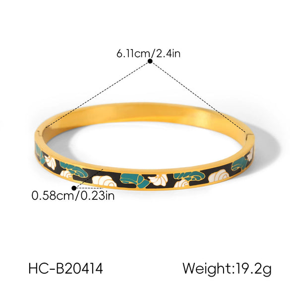 Wholesale Stainless Steel Electroplated Geometric Enamel Bracelet Trendy Ins Style Jewelry Accessories