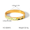 Wholesale Stainless Steel Electroplated Geometric Enamel Bracelet Trendy Ins Style Jewelry Accessories