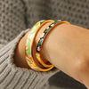 Wholesale Stainless Steel Electroplated Geometric Enamel Bracelet Trendy Ins Style Jewelry Accessories