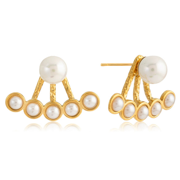 Wholesale Stainless Steel Electroplated Geometric Fanshaped Earrings For Women
