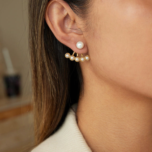 Wholesale Stainless Steel Electroplated Geometric Fanshaped Earrings For Women