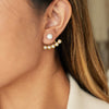 Wholesale Stainless Steel Electroplated Geometric Fanshaped Earrings For Women