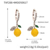 Wholesale Stainless Steel Electroplated Geometric Ferris Wheel Lemon Pendant Earrings For Women