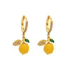 Wholesale Stainless Steel Electroplated Geometric Ferris Wheel Lemon Pendant Earrings For Women