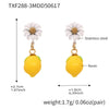 Wholesale Stainless Steel Electroplated Geometric Ferris Wheel Lemon Pendant Earrings For Women
