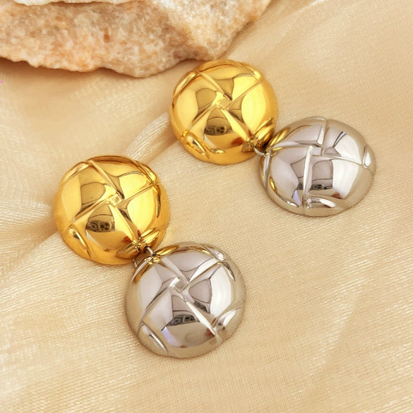 Wholesale Stainless Steel Electroplated Geometric Fivepointed Star Earrings For Women