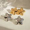 Wholesale Stainless Steel Electroplated Geometric Fivepointed Star Earrings Jewelry For Women