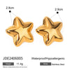 Wholesale Stainless Steel Electroplated Geometric Fivepointed Star Earrings Jewelry For Women