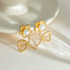 Wholesale Stainless Steel Electroplated Geometric Flower Cut Out Earrings For Women