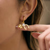 Wholesale Stainless Steel Electroplated Geometric Fourleaf Clover Horseshoe Women's Earrings