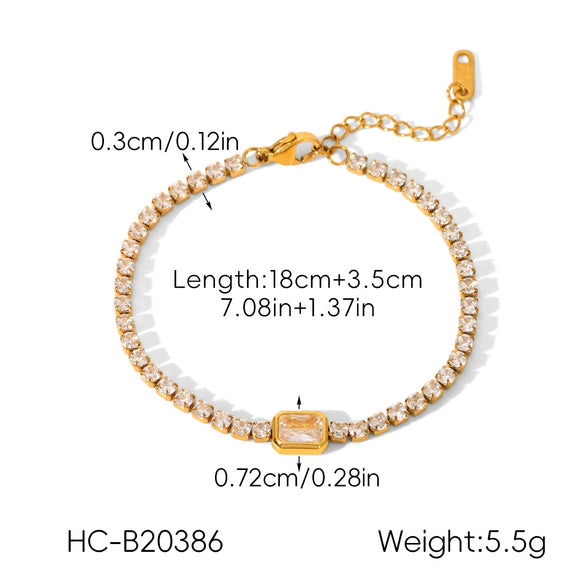 Wholesale Stainless Steel Electroplated Geometric Heartshaped Zircon Bracelet And Ring Jewelry