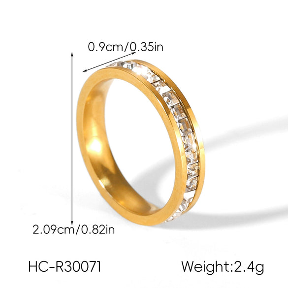 Wholesale Stainless Steel Electroplated Geometric Heartshaped Zircon Bracelet And Ring Jewelry