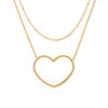 Wholesale 316L Stainless Steel Electroplated Geometric Hollow Love Stacked Collarbone Chain Light Luxury Necklace For Women
