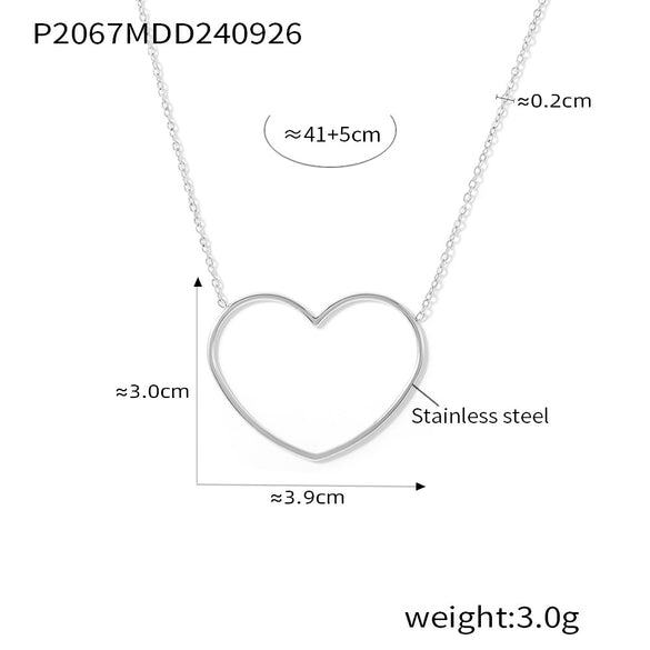 Wholesale 316L Stainless Steel Electroplated Geometric Hollow Love Stacked Collarbone Chain Light Luxury Necklace For Women