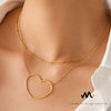 Wholesale 316L Stainless Steel Electroplated Geometric Hollow Love Stacked Collarbone Chain Light Luxury Necklace For Women