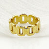 Wholesale Stainless Steel Electroplated Geometric Hollow Simple Design Unisex Ring