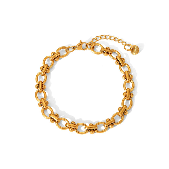 Wholesale Stainless Steel Electroplated Geometric Ins Style Bracelets With Zircon