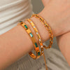 Wholesale Stainless Steel Electroplated Geometric Ins Style Bracelets With Zircon
